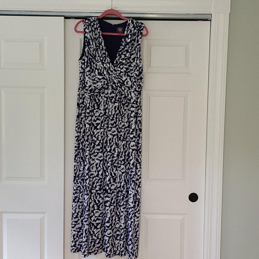 Vince Camuto Blue Pattern Maxi Dress